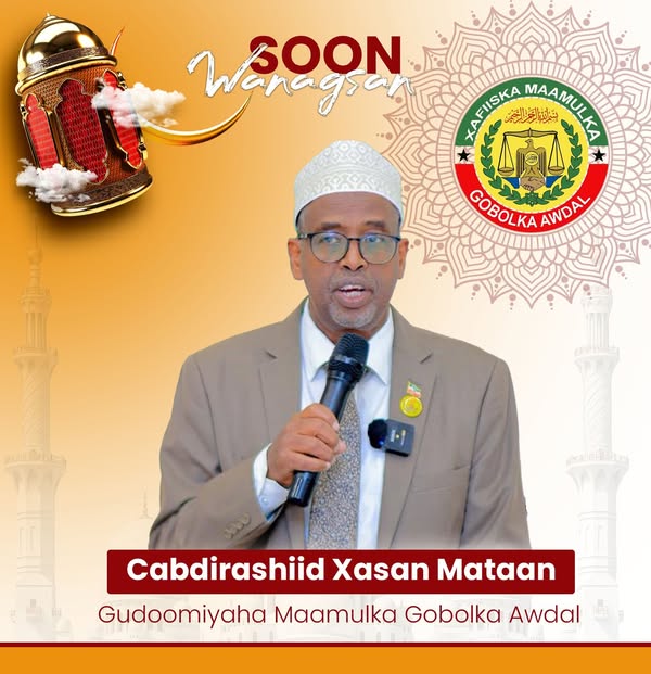 C/Rashiid Xasan Mataan, Guddoomiyaha Gobolka Awdal, ayaa hambalyo ku aaddan curashada bisha barakaysan ee Ramadaan u diray guud ahaan shacabka reer Awdal iyo shacabka Somaliland